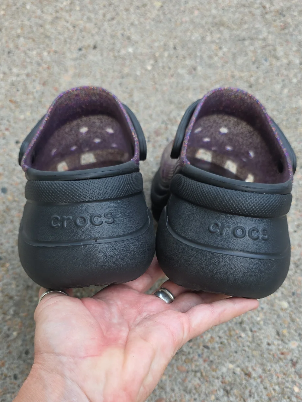 Crocs Classic Bae Chunky Platform Multi Glitter Translucent Clogs Pride Edition